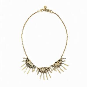 Lulu Frost Letizia Necklace Vintage Designer Jewelry Antiqued Gold Retro Rare